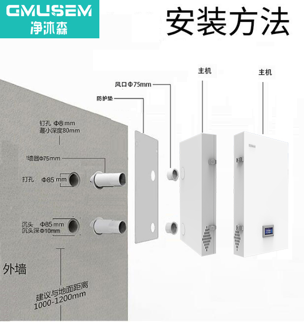 壁掛新風(fēng)機(jī)安裝不占空間